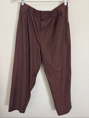 Madewell Brown Plaid Trousers